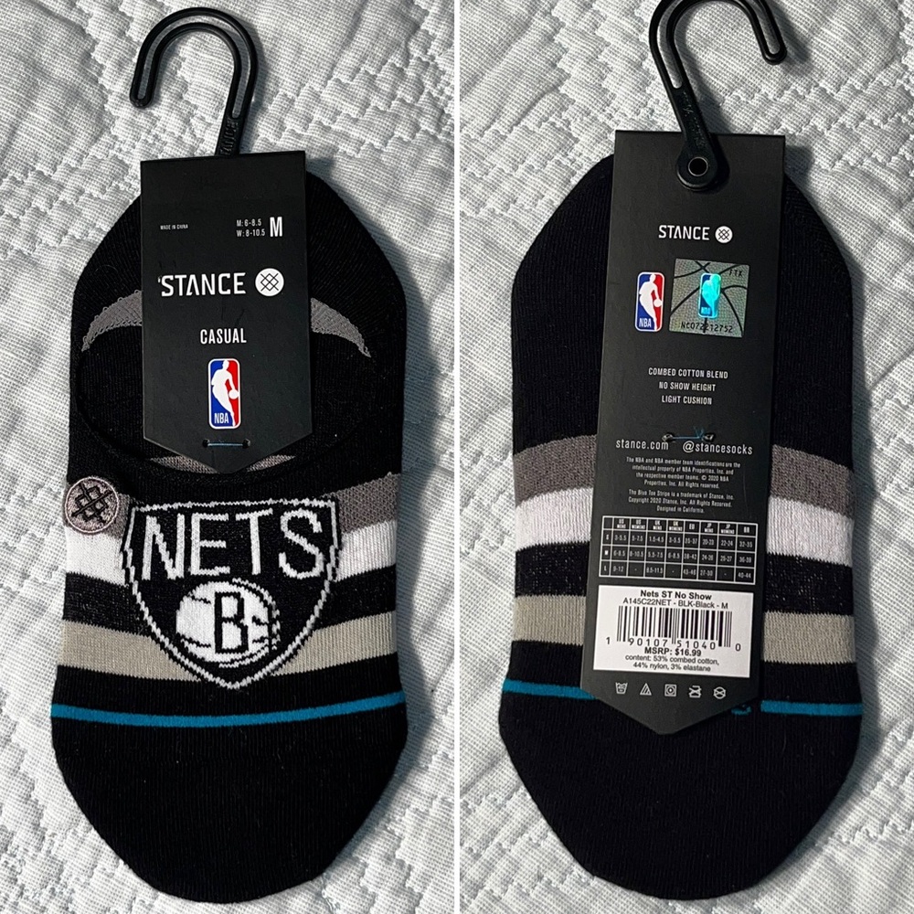 $16.99 Stance Men’s Brooklyn Nets ST No Show Socks NBA Medium Men’s 6-8.5 NBA 🏀